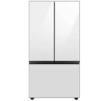 30 Cu. Ft. Bespoke White Glass 3-Door French Door Refrigerator