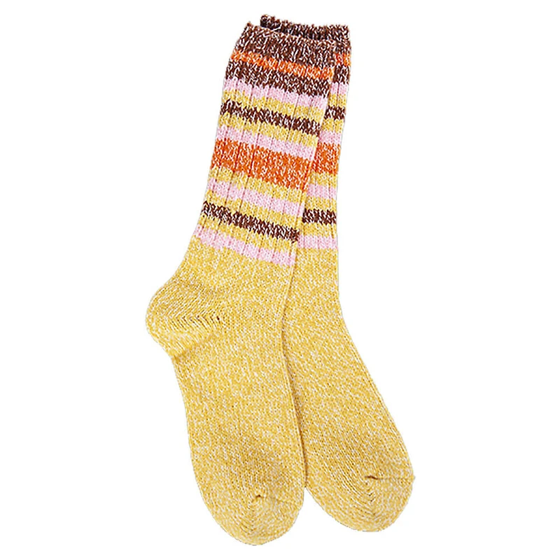 Ragg Crew Socks - Honey Stripe