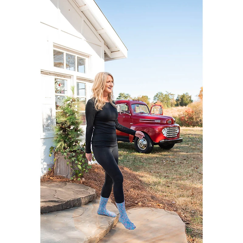 Marble Twisted Yarn Ragg Crew Socks - Harmony