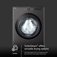 7.4 Cu. Ft. Black Steel Stackable Ultra Large Capacity Front Load Smart Dryer