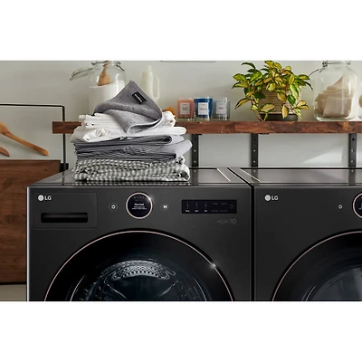 7.4 Cu. Ft. Black Steel Stackable Ultra Large Capacity Front Load Smart Dryer