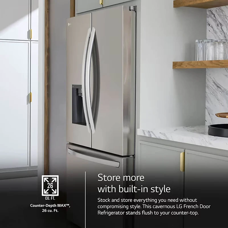 25.5 Cu. Ft. Stainless Steel French Door Smart Refrigerator