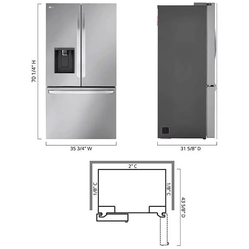 25.5 Cu. Ft. Stainless Steel French Door Smart Refrigerator
