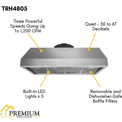 48 inch Stainless Steel Professional Range Hood
