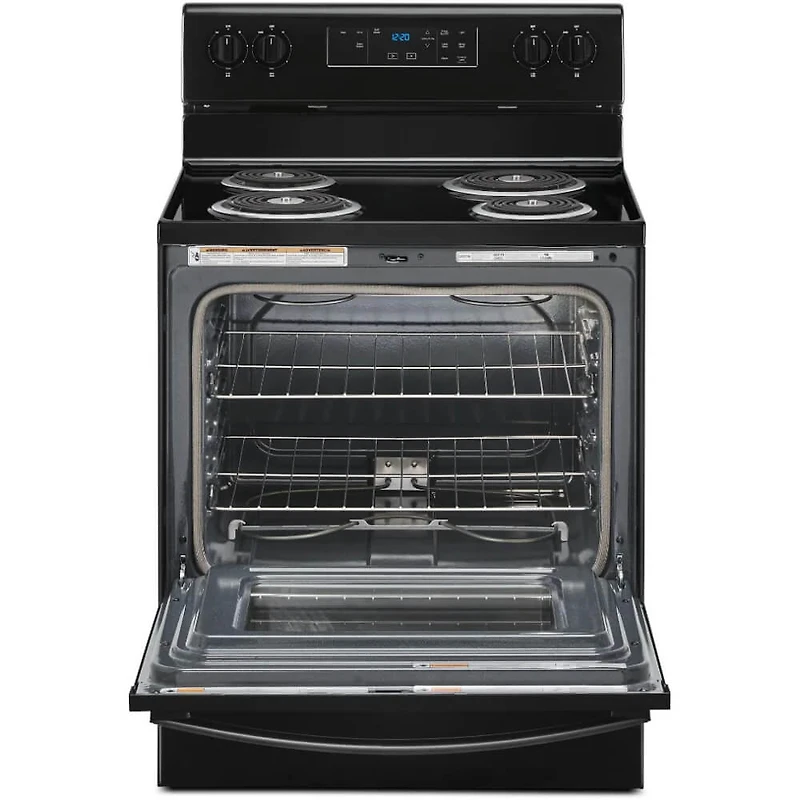 4.8 cu. ft. Black Freestanding Electric Range with Keep Warm Setting