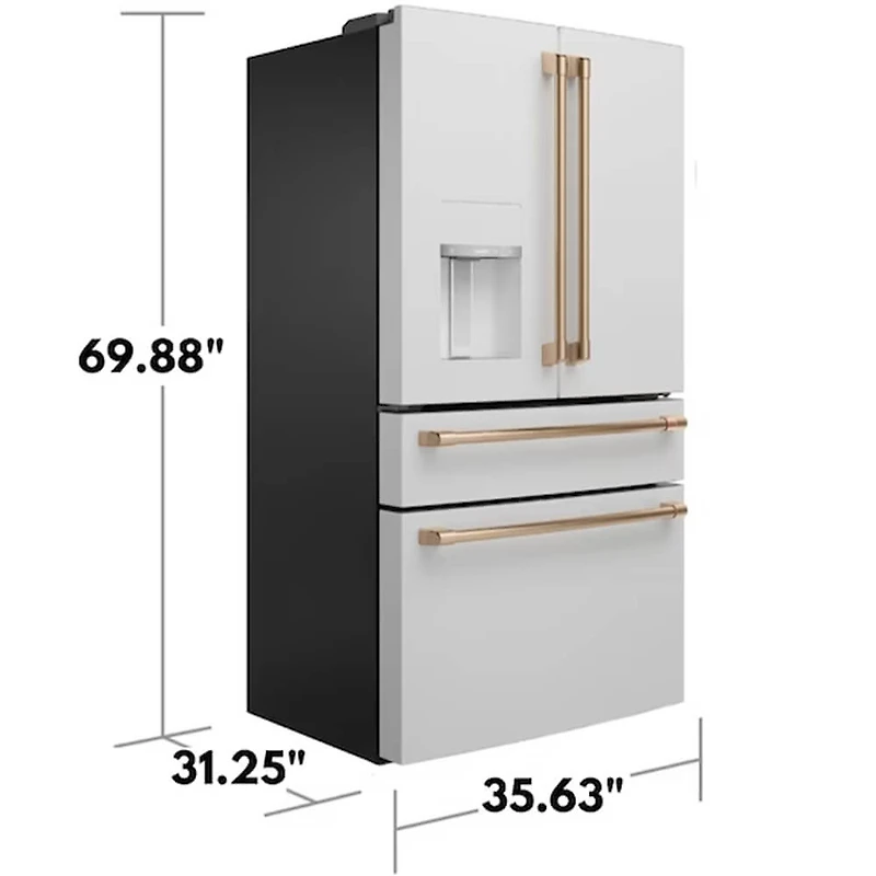 22 Cu. Ft. Matte White 4-Door French-Door Counter-Depth Refrigerator