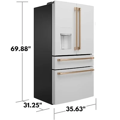 22 Cu. Ft. Matte White 4-Door French-Door Counter-Depth Refrigerator