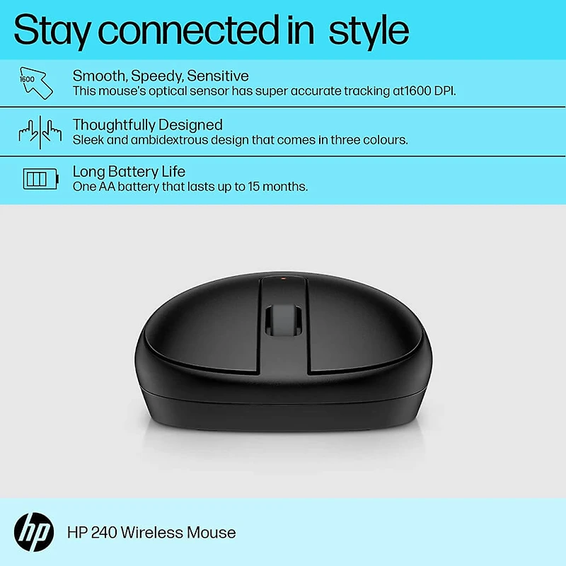 240 Bluetooth Wireless Mouse - Jet Black - OPEN BOX