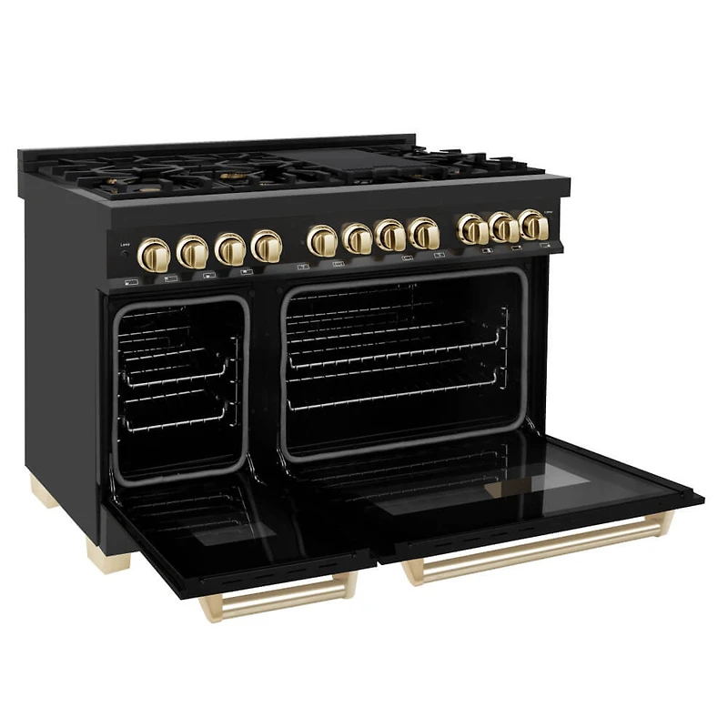 6.0 Cu. Ft. Autograph Edition Black Stainless Steel/Gold Accents Free Standing Dual Fuel Range