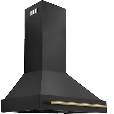 36 inch Autograph Edition Wall Mount Range Hood - Black Stainless/Champagne Bronze