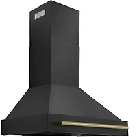 36 inch Autograph Edition Wall Mount Range Hood - Black Stainless/Champagne Bronze