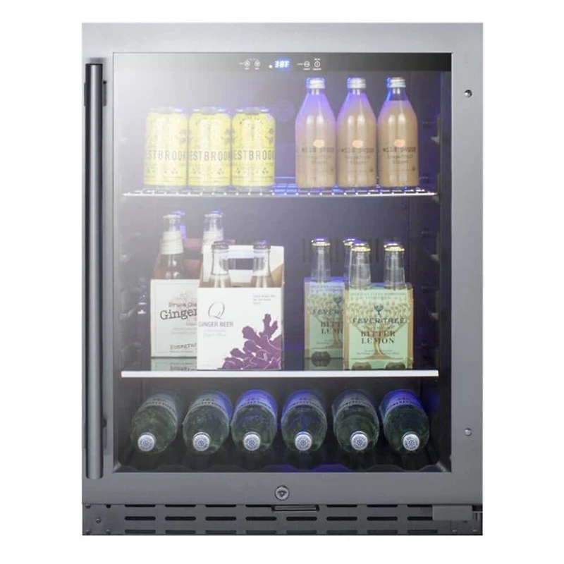 24 inch Built-In Stainless Steel 6 Bottle Beverage Center