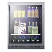 24 inch Built-In Stainless Steel 6 Bottle Beverage Center