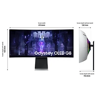 34 inch Odyssey OLED G8 Ultrawide Curved Gaming Monitor - Silver - OPEN BOX