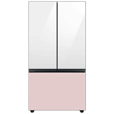Bespoke 3-Door French Door Refrigerator Panel - Bottom Panel - Pink Glass