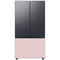 Bespoke 3-Door French Door Refrigerator Panel - Bottom Panel - Pink Glass