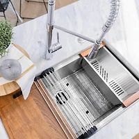 33 inch Garmisch Undermount Stainless Steel Single Bowl Kitchen Sink with Bottom Grid and Accessories