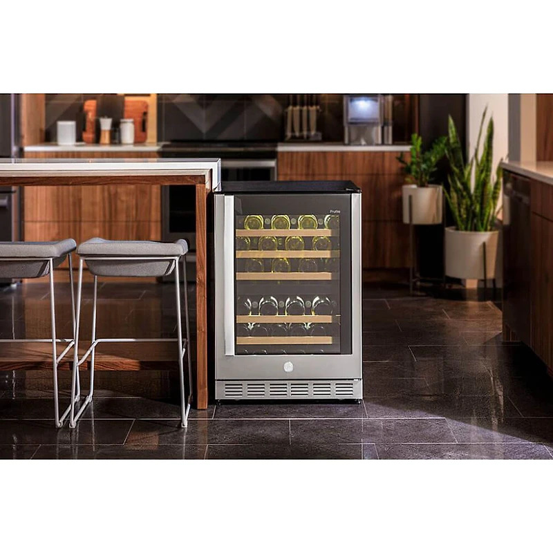 44 Bottle Stainless Steel Dual Zone Wine Center
