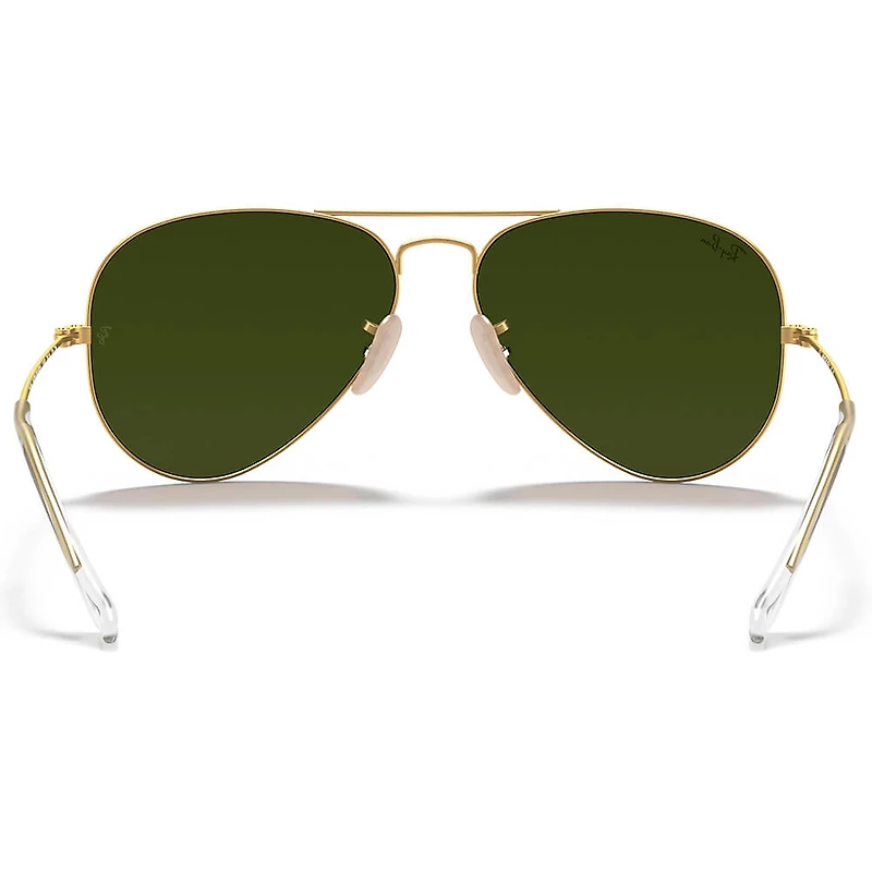 Aviator Large Metal Flash Lens Matte Gold Cyclamen Mirror Crystal