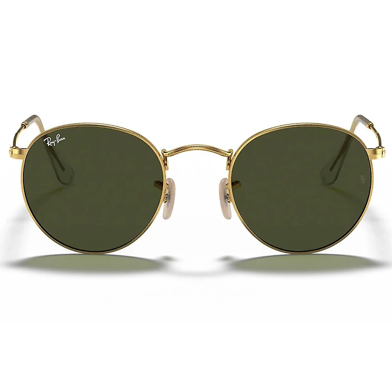 Round Polished Gold Metal G-15 Green Classic Crystal