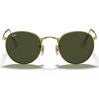 Round Polished Gold Metal G-15 Green Classic Crystal