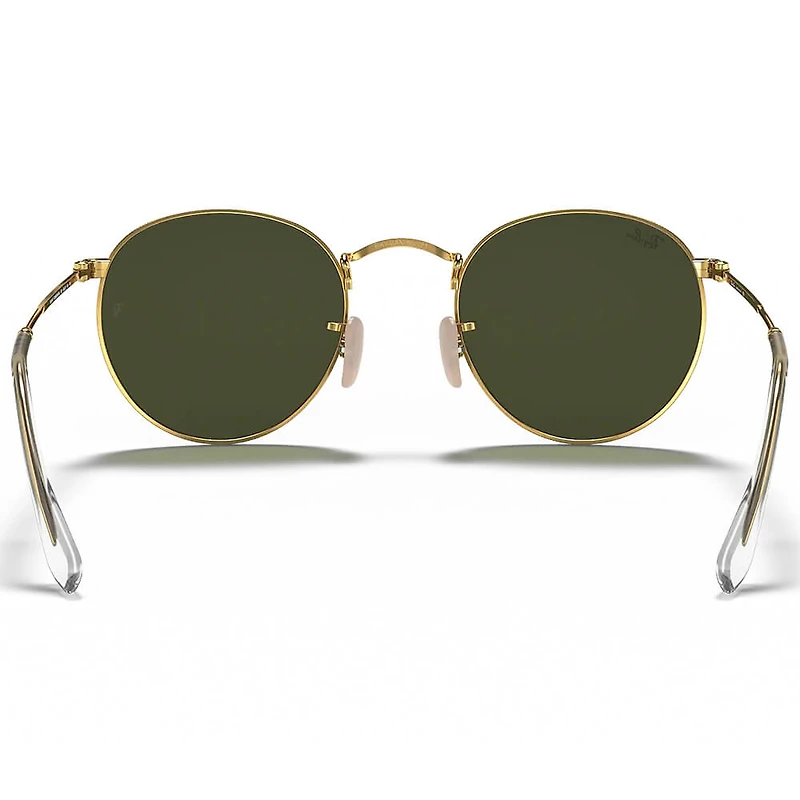 Round Polished Gold Metal G-15 Green Classic Crystal