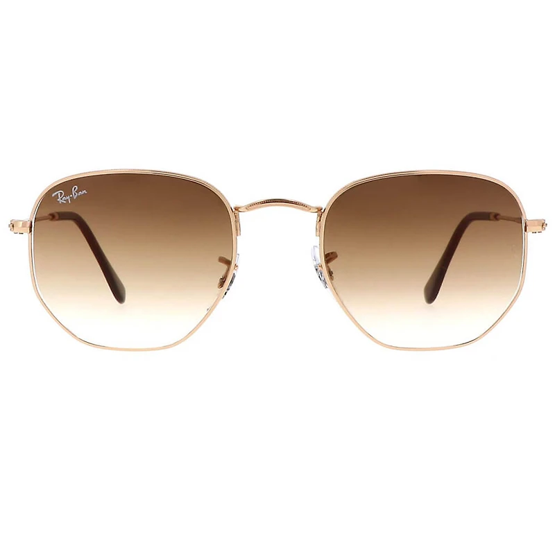 Hexagonal Polished Gold Rim Light Brown Gradient Crystal