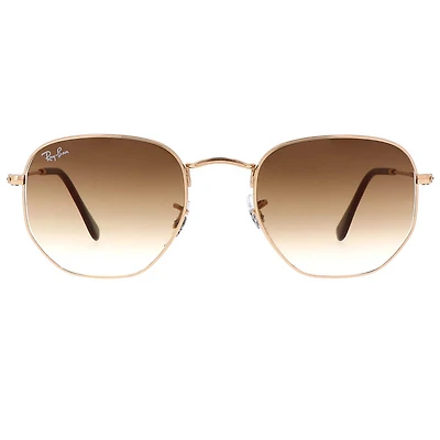 Hexagonal Polished Gold Rim Light Brown Gradient Crystal