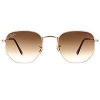 Hexagonal Polished Gold Rim Light Brown Gradient Crystal