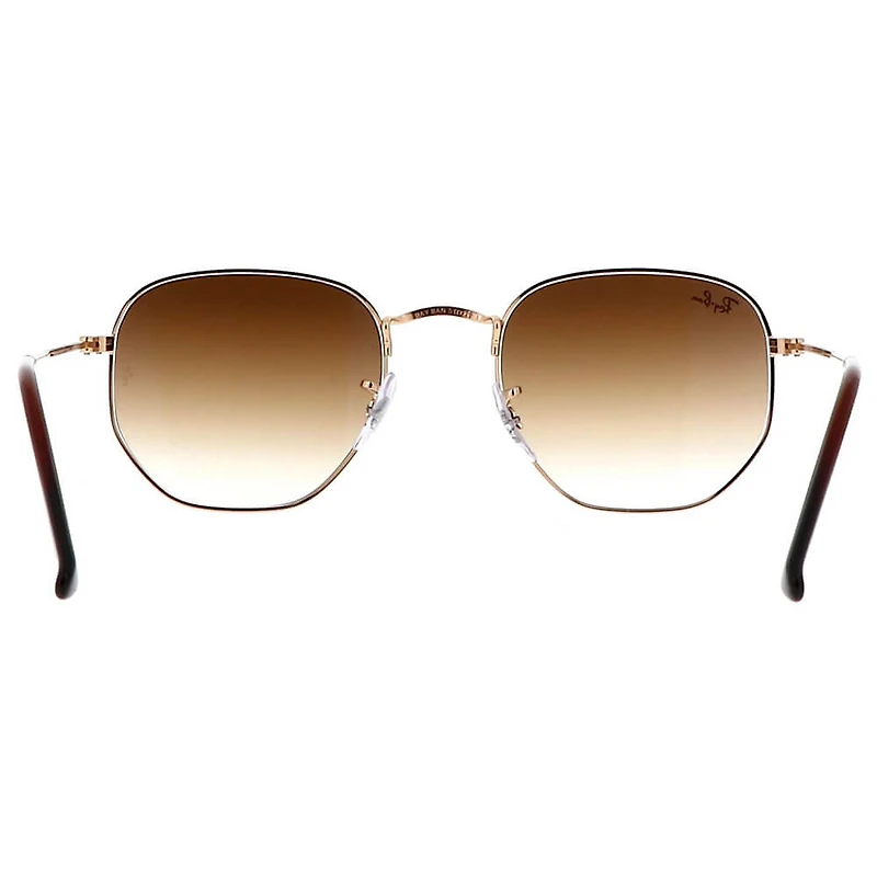 Hexagonal Polished Gold Rim Light Brown Gradient Crystal