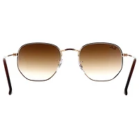 Hexagonal Polished Gold Rim Light Brown Gradient Crystal