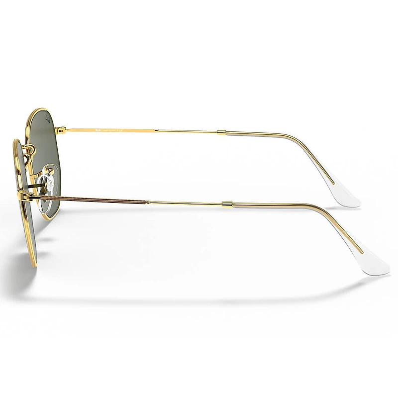 Hexagonal Polished Gold Rim G-15 Green Classic Crystal