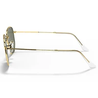 Hexagonal Polished Gold Rim G-15 Green Classic Crystal