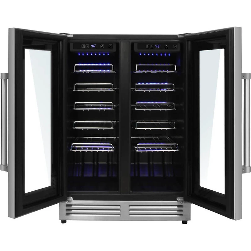 42 Bottle Stainless Steel Dual Zone Built-in Wine Cooler
