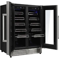 42 Bottle Stainless Steel Dual Zone Built-in Wine Cooler