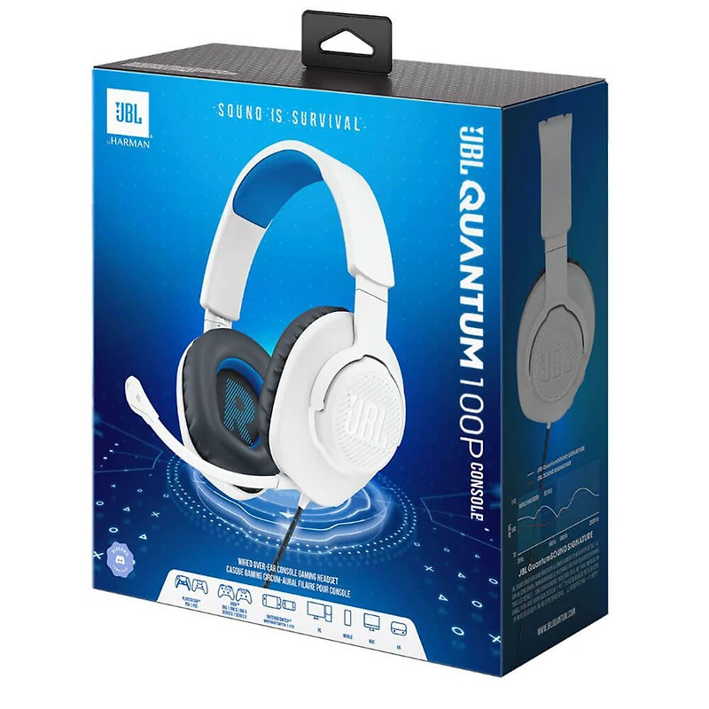 Quantum 100P Wired Gaming Headset - White/Blue