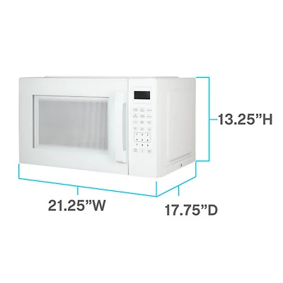 1.5 Cu. Ft. White Countertop Microwave