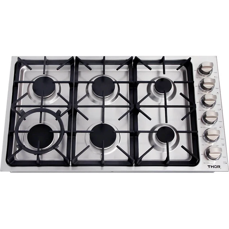 36 inch Stainless 6 Burner Gas Cooktop