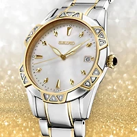 Diamond Quartz - White/Gold/Stainless Steel