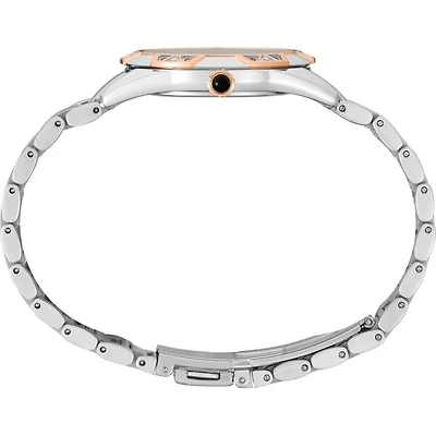 Diamond Quartz - White/Rose Gold/Stainless Steel - 33.2mm