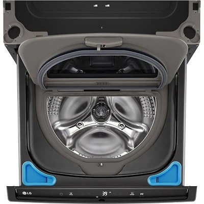 1.0 Cu. Ft. SideKick Black Steel Top Load HE Pedestal Washer