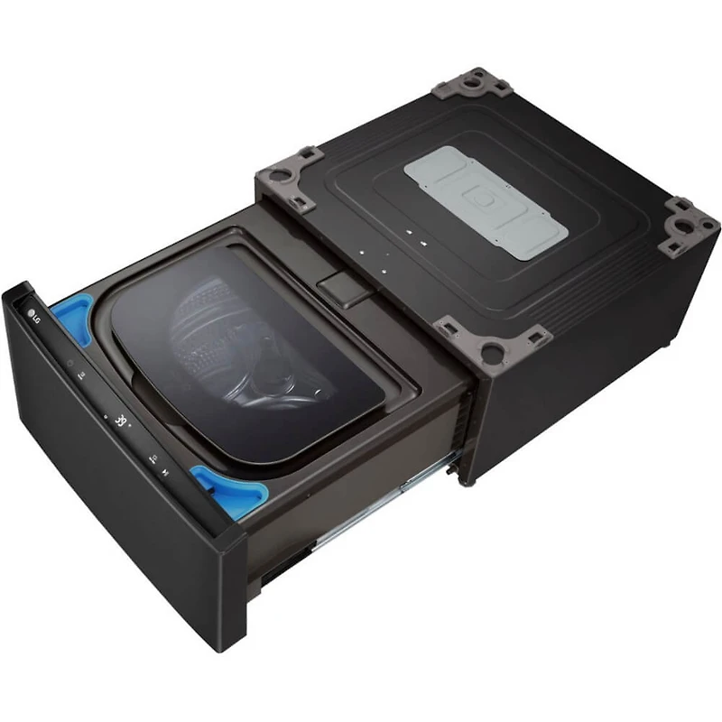 1.0 Cu. Ft. SideKick Black Steel Top Load HE Pedestal Washer