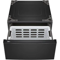 27 inch Black Steel Laundry Pedestal with Storage Drawer