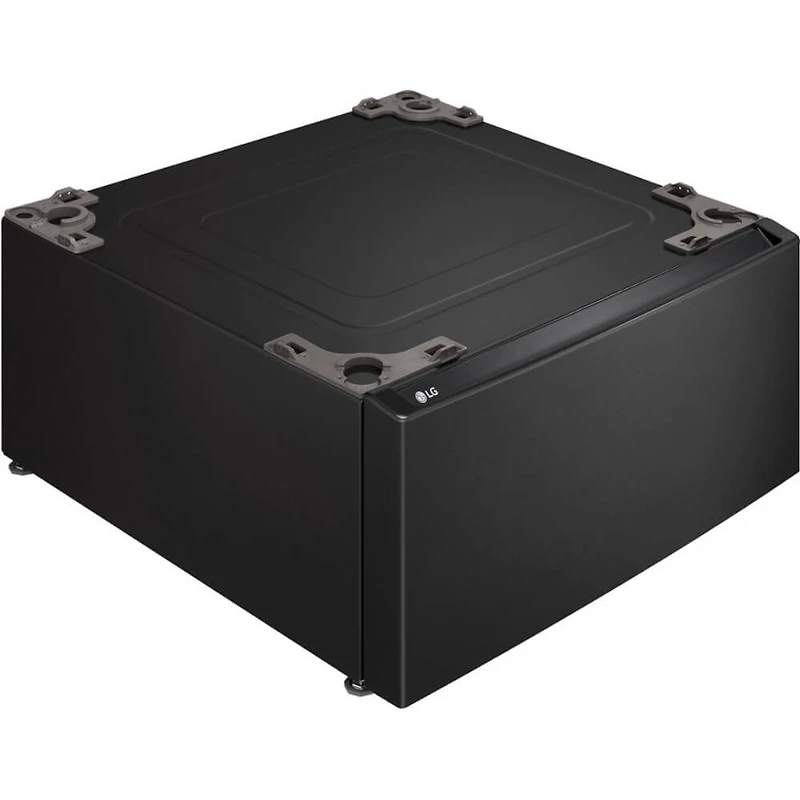 27 inch Black Steel Laundry Pedestal with Storage Drawer