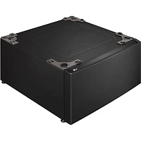 27 inch Black Steel Laundry Pedestal with Storage Drawer