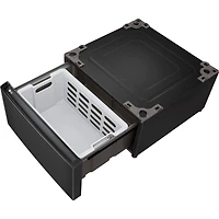 27 inch Black Steel Laundry Pedestal with Storage Drawer