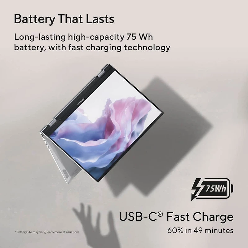 14 inch Zenbook 14 Flip OLED 2-in-1 Laptop - Intel Core i5-1340P - 16GB/512GB - White - OPEN BOX