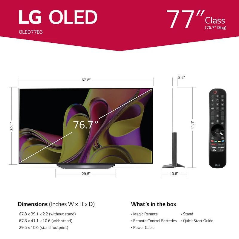 77 inch Class B3 Series 4K OLED Smart TV