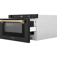 1.2 Cu. Ft. Autograh Edition Black Stainless Built-In Microwave Drawer with Bronze Accents