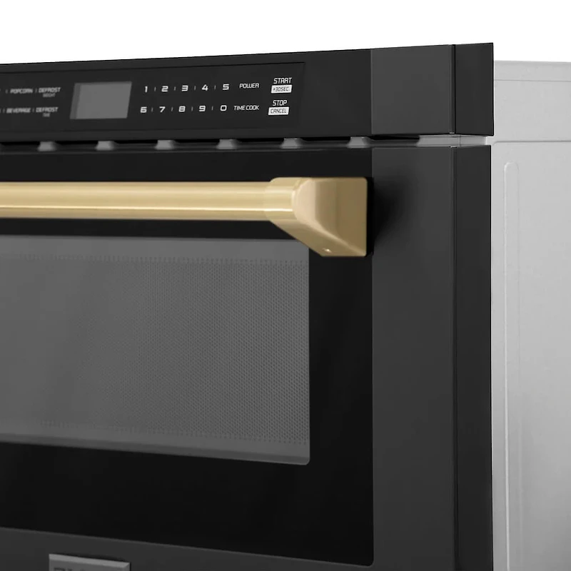 1.2 Cu. Ft. Autograh Edition Black Stainless Built-In Microwave Drawer with Bronze Accents